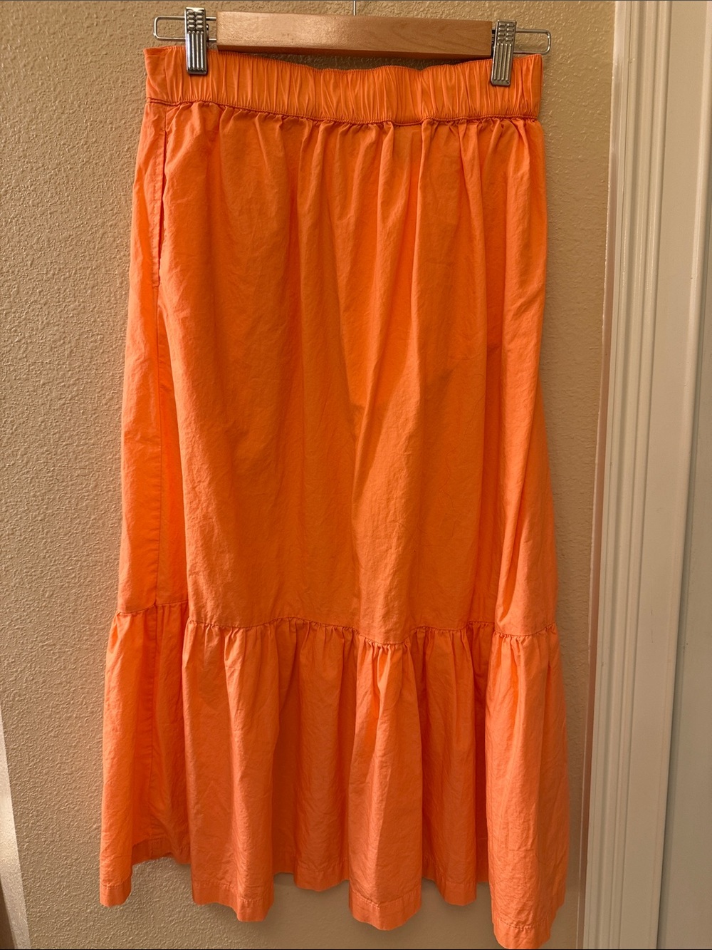 Orange Tiered Maxi Skirt - Women